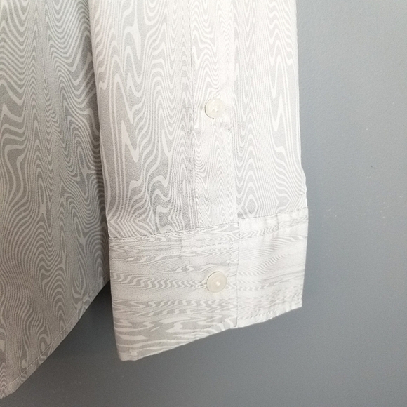 Calvin Klein Mens Cotton Blend Geometric Dress Shirt Brilliant White NWT Large - Picture 6 of 14